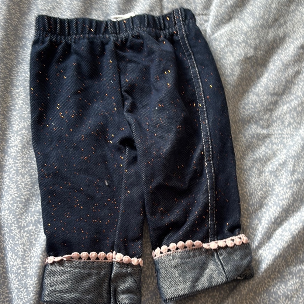 Kids Navy Blue Glitter Pants
